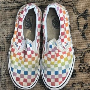 Rainbow checkered vans